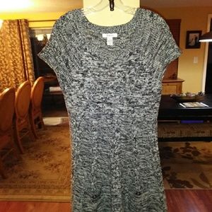 Closet clear out!  Black marbled sweater.